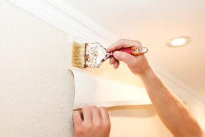 Pose de papier peint à Ance Féas — revêtements muraux et toiles de verre